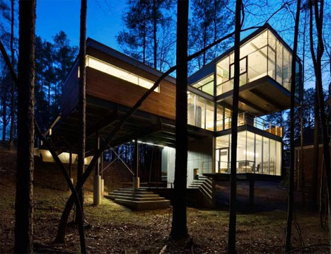 Ultramodern Cantilevered Forest Home