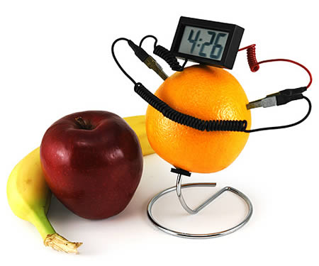 Fruit-Powered Clock