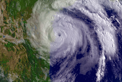 Warmer waters increase the likelihood of violent storms. Hurricane Dolly swept over the Texas-Mexico border in  July 2008.