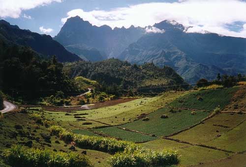 Cilaos at the center of the Island Réunion.