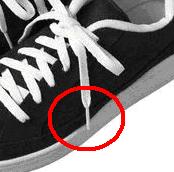 The plain or ornamental covering on the end of a shoelace.