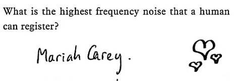 What is the highest frequency noise that a human can register?