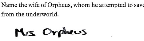 Name of wife of Orpheus, who he attempted to save from the underworld.