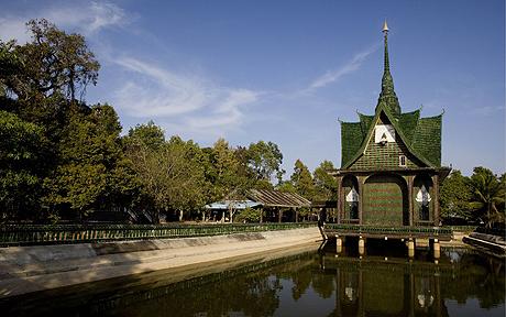 Buddhist temple built out of one million beer bottles.
