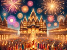 Vibrant and joyful celebration of Diwali at the RAM Laxman Ayodhya Temple
